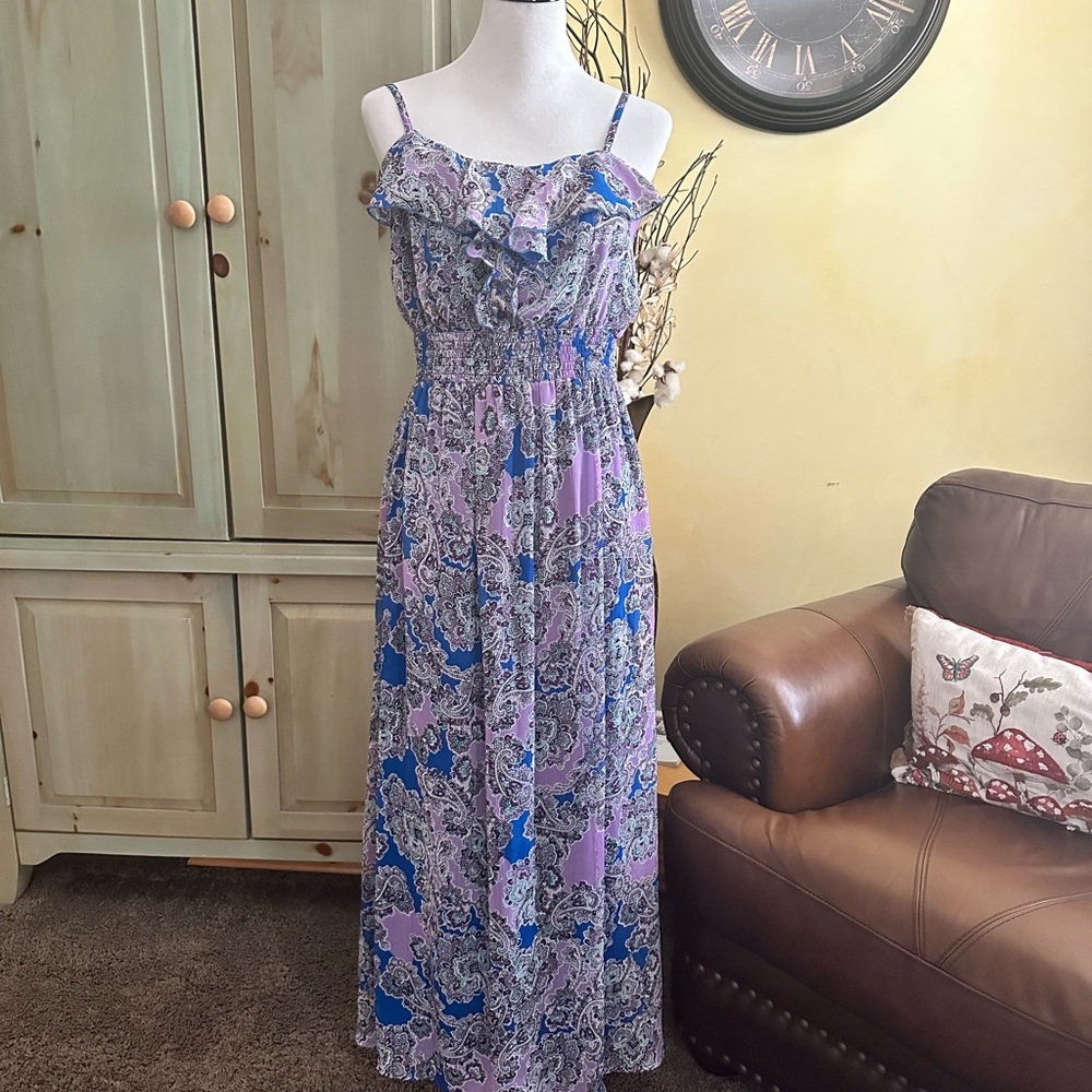 Blue/Purple Floral Maxi Dress